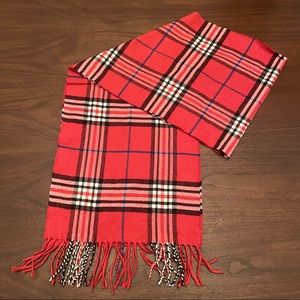 Vibrant Red Plaid Women's Scarf